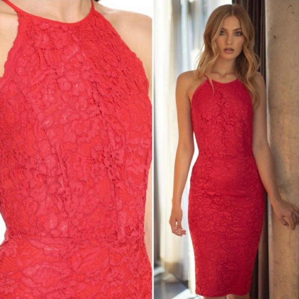 Yumi Kim Save the Date Red Lace Dress 💃
